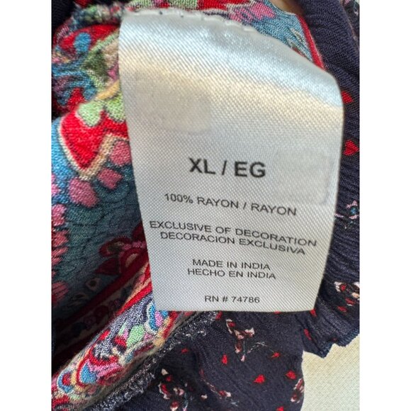 Bila Womens V Neck Fashion Boho Top Sleeveless Size XL Multi Paisley Lightweight - Picture 4 of 10